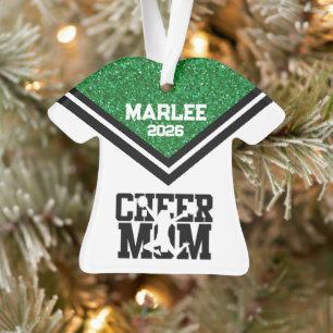 Personalised Green & Black Cheer Mum Ornament 