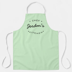 Personalised Green Black Chef's Kitchen  Apron