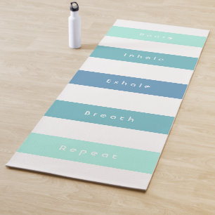 Personalised Green Blue Pause Inhale Exhale Breath Yoga Mat