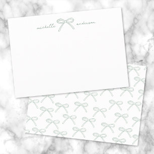 Personalised Green Bow Name Card