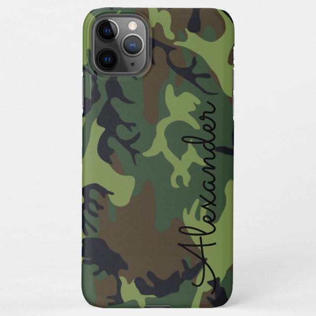 Personalised Green CAMO Camoflauge BUDGET iPhone Case (Back)