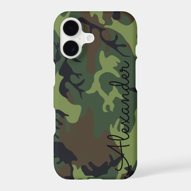 Personalised Green CAMO Camoflauge BUDGET iPhone Case (Back)