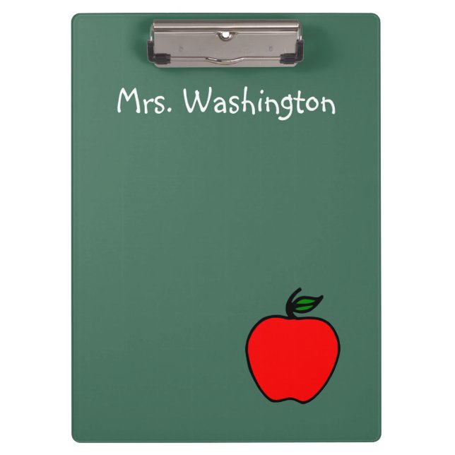 Personalised Green Chalkboard Teacher Clipboard (Front)