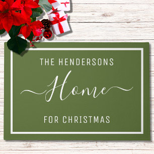 Personalised Green Christmas Doormat