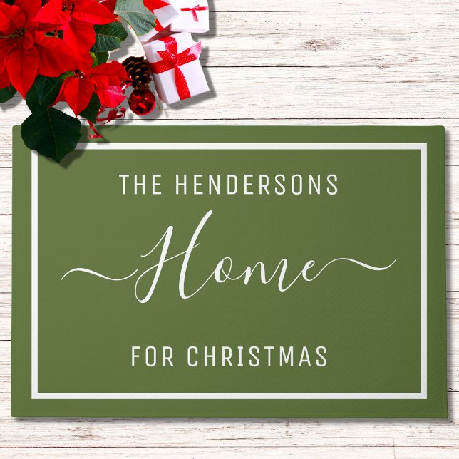 Personalised Green Christmas Doormat (Creator Uploaded)