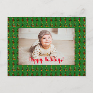 Personalised Green Christmas Tree Postcard