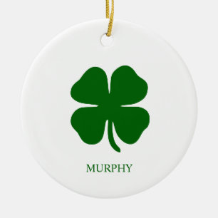 Personalised Green Clover Ceramic Ornament