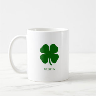 Personalised Green Clover Coffee Mug