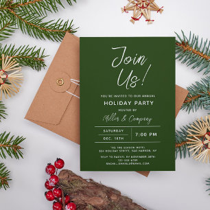 Personalised Green Corporate Christmas Party Invitation