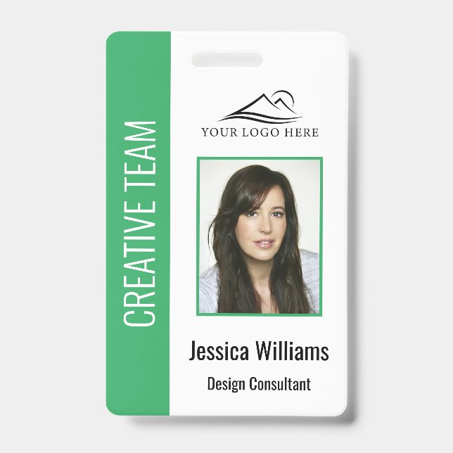 Personalised Green Corporate Employee Security ID Badge (Front)