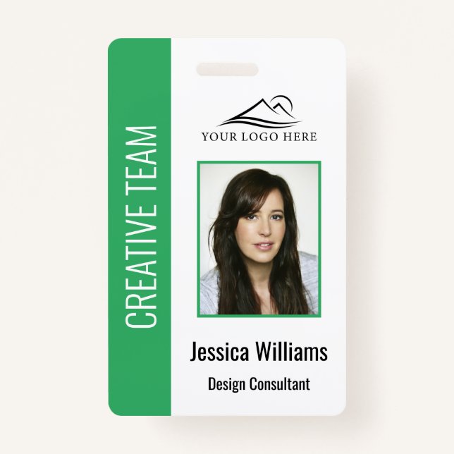 Personalised Green Corporate Employee Security ID ID Badge (Front)