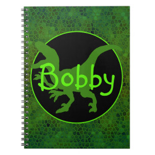 Personalised Green Dinosaur Hide Notebook