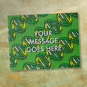 Personalised Green DNA Medical Science Jigsaw Puzzle