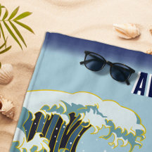 Personalised Green Dragon Blue Wave Red Sun