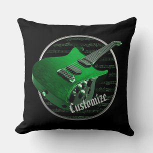 Personalised Green Electric Guitar Cushion