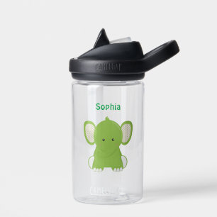 Personalised Green Elephant Water Bottle