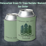 Personalised Green Fir Trees Bachelor Weekend  Can Cooler<br><div class="desc">Personalised Green Fir Trees Bachelor Weekend Can Cooler Personalised Can Coolers are the perfect keepsakes for your friends to remember your special day. Cheers to a fun and memorable bachelor party! Add your custom wording to this design by using the "Edit this design template" boxes on the right hand side...</div>