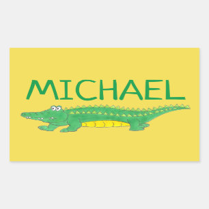 Personalised Green Gator Alligator Crocodile Croc Rectangular Sticker