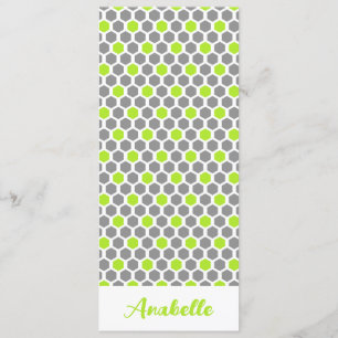 Personalised Green Geometric Hexagon Bookmark
