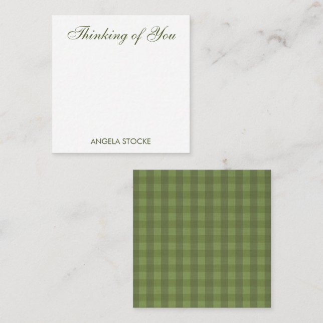 Personalised Green Gingham Card (Front/Back)
