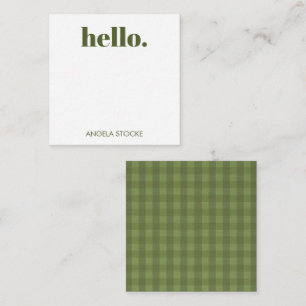 Personalised Green Gingham Card