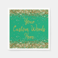Personalised Green Gold Birthday Party Anniversary