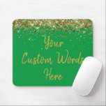 Personalised Green & Gold Gamer Her Birthday Gift Mouse Pad<br><div class="desc">personalised birthday gift gaming gamer,  custom anniversary present for her,  elegant glitter new job coworker,  grad graduation sparkle chic sparkly,  twinkle sweet 16 quinceanera 15th,  green gold mousepad mouse pad,  boss secretary assistant nurse teacher,  Christmas wife mum girlfriend mum,  work desk accessories supplies rectangle,  computer home office decor name</div>