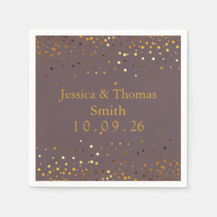 Personalised Green Gold Glitter Faux Foil  Napkin