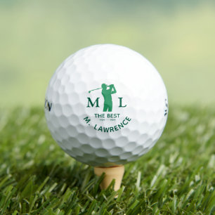 Personalised Green Golfer Man Name  Golf Balls