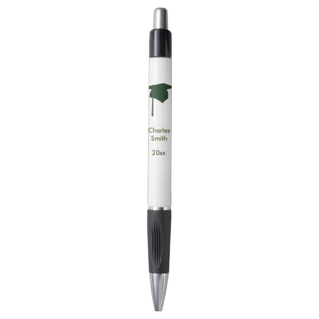 Personalised Green Graduation Class of Pens  (Front Vertical)