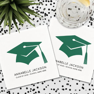 Personalised Green Graduation Napkin