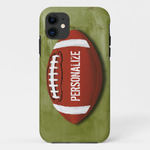 Personalised Green Grunge Football iPhone 11 Case
