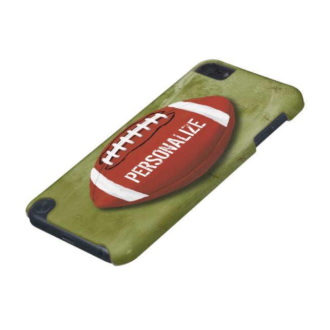 Personalised Green Grunge Football iPod Touch (5th Generation) Cover (Bottom)