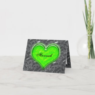 Personalised Green Heart Notecard