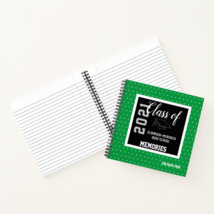 Personalised Green High School Graduation  Notebook
