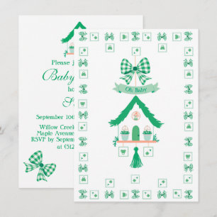 Personalised Green House Oh Baby Shower Invitation
