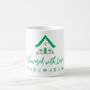 Personalised Green House Showered with love Coffee Mug