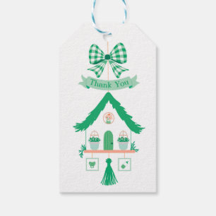 Personalised Green House Thank You Baby Shower Gift Tags