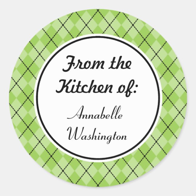 Personalised Green Kitchen Stickers (Front)