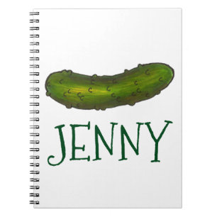 Personalised Green Kosher Dill Pickle Notebook