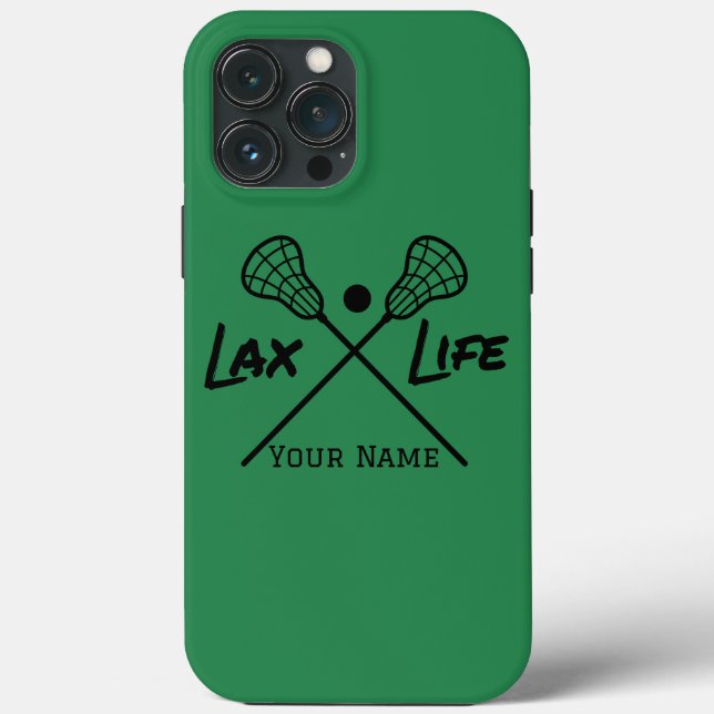 Personalised Green LAX (Lacrosse) Life  Case-Mate iPhone Case (Back)
