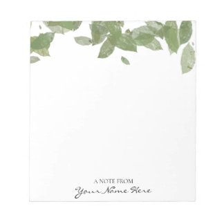 Personalised Green Leaf Notepad