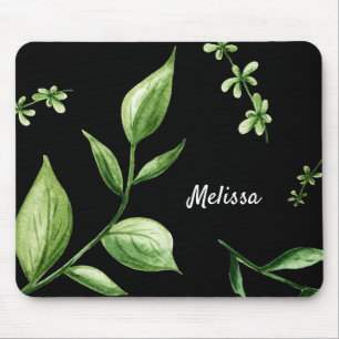 Personalised Green Leaves Mouse Pad