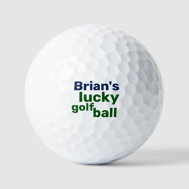 Personalised Green Lucky Golf Ball (Front)