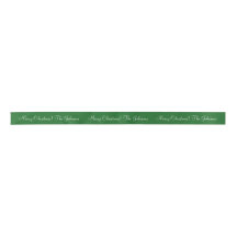 Personalised green Merry Christmas gift ribbon