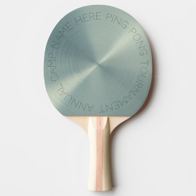Personalised Green Metallic Ping Pong Paddle (Front)