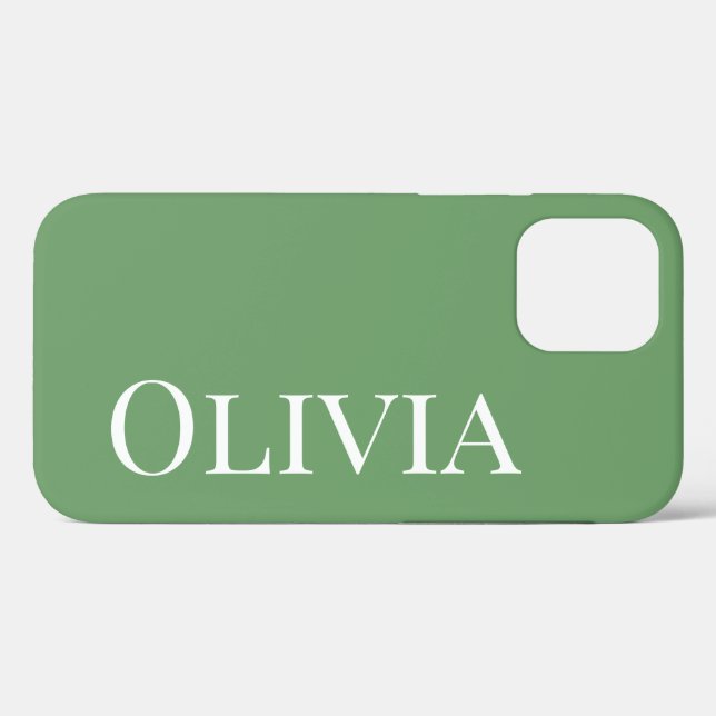 Personalised Green Modern Simple Typography Case-Mate iPhone Case (Back (Horizontal))
