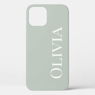 Personalised Green Modern Typography iPhone 12 Pro Case
