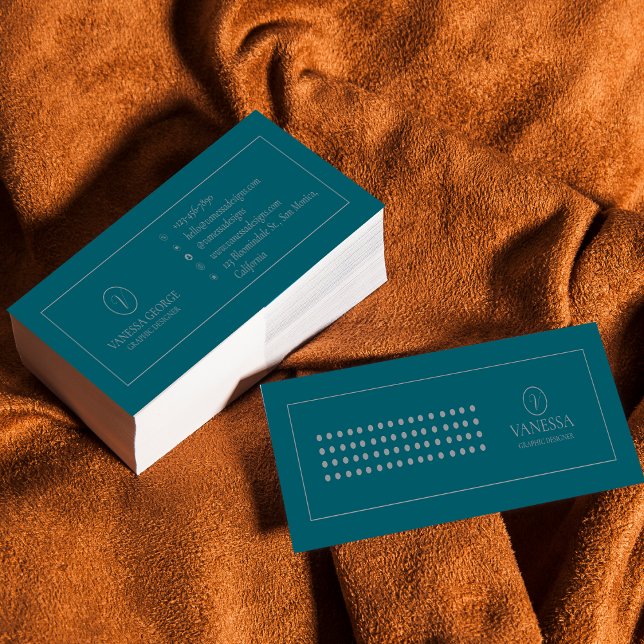 Personalised Green Monogram Modern Mini Business Card (Elegant Cute Green Modern Monogram Custom Mini Business Card)