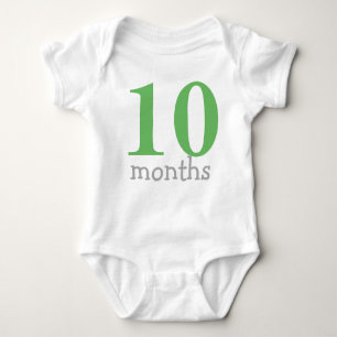 Personalised Green Monthly Baby Baby Bodysuit